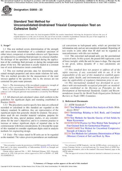 unconsolidated undrained triaxial test astm